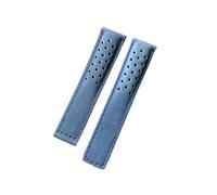 BQAXUREW EDVENA 20mm 22mm 24mm Nero Blu Marrone Opaco Cinturino In Vera Pelle Compatibile Con Cinturino Orologio TAG HEUER CARRERA AQUARACER Monaco F1(Blue,22mm gold clasp)