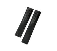 BQAXUREW EDVENA 20mm 22mm 24mm Nero Blu Marrone Opaco Cinturino In Vera Pelle Compatibile Con Cinturino Orologio TAG HEUER CARRERA AQUARACER Monaco F1(Black,24mm black clasp-01)