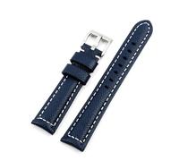 BQAXUREW EDVENA Bracciale con Cinturini for Orologi in Pelle con Cinturino in Pelle da 18 Mm 20 Mm 22 Mm Fatto A Mano(Blue-White Line_18mm)