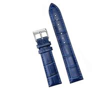 BQAXUREW EDVENA Cinturini for Orologi Morbidi Comodo Cinturino for Orologio in Vera Pelle 12/14/16/18/20/22/24 Mm Cinturino con Fibbia Ad Ardiglione + Strumento(Blue 1_16mm)