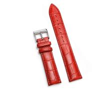 BQAXUREW EDVENA Cinturini for Orologi Morbidi Comodo Cinturino for Orologio in Vera Pelle 12/14/16/18/20/22/24 Mm Cinturino con Fibbia Ad Ardiglione + Strumento(Red 1_14mm)