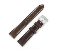 BQAXUREW EDVENA Cinturini Vintage In Vera Pelle For Uomo E Donna Bracciale 18 19 20 21 22mm Cinturino For Orologio Fatto A Mano Con Fibbia In Acciaio Inossidabile(Coffee,21MM_M-120 80MM)