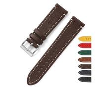 BQAXUREW EDVENA Cinturino double face, in pelle, 18 mm, 20 mm, 22 mm, 24 mm, chiusura rapida, da uomo, donna, giallo, rosso, nero, accessorio per orologio, 22mm