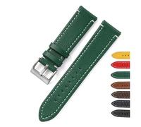 BQAXUREW EDVENA Cinturino double face, in pelle, 18 mm, 20 mm, 22 mm, 24 mm, chiusura rapida, da uomo, donna, giallo, rosso, nero, accessorio per orologio, 24mm