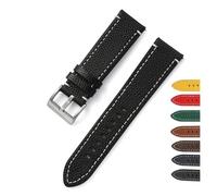 BQAXUREW EDVENA Cinturino double face, in pelle, 18 mm, 20 mm, 22 mm, 24 mm, chiusura rapida, da uomo, donna, giallo, rosso, nero, accessorio per orologio, 20mm