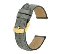 BQAXUREW EDVENA Cinturino For Orologio 14mm 15mm 19mm 20mm 22mm 23mm 24mm Cinturini For Orologi In Pelle Crazy Horse Cintura Di Ricambio Vintage Fibbia In Oro(Grey,23mm)