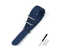 BQAXUREW EDVENA Cinturino for orologio a coste da 16 mm, 20 mm, 22 mm, 18 mm, 19 mm, 24 mm, cinturini in nylon robusto, cinturini retrò in tessuto balistico intrecciato(BLUE,22mm)