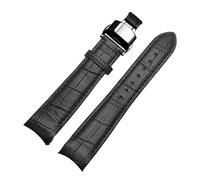 BQAXUREW EDVENA Cinturino for orologio con estremità curva in vera pelle compatibile con cinturino Citizen BL9002-37 05A BT0001-12E 01A cinturino 20mm 21mm 22mm(Black black butter,20mm)