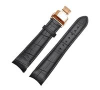 BQAXUREW EDVENA Cinturino for orologio con estremità curva in vera pelle compatibile con cinturino Citizen BL9002-37 05A BT0001-12E 01A cinturino 20mm 21mm 22mm(Black rose butter,22mm)