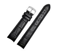 BQAXUREW EDVENA Cinturino for orologio con estremità curva in vera pelle compatibile con cinturino Citizen BL9002-37 05A BT0001-12E 01A cinturino 20mm 21mm 22mm(Black silver pin,21mm)