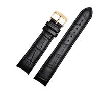 BQAXUREW EDVENA Cinturino for orologio con estremità curva in vera pelle compatibile con cinturino Citizen BL9002-37 05A BT0001-12E 01A cinturino 20mm 21mm 22mm(Black gold pin,22mm)
