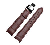 BQAXUREW EDVENA Cinturino for orologio con estremità curva in vera pelle compatibile con cinturino Citizen BL9002-37 05A BT0001-12E 01A cinturino 20mm 21mm 22mm(Brown black butte,22mm)