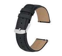 BQAXUREW EDVENA Cinturino For Orologio In Pelle Bracciale Da Polso In Materiale Morbido 14mm 16mm 18mm 19mm 20mm 21mm 22mm 23mm 24mm Cinturini For Orologi A Sgancio Rapido(Black,20mm)