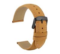 BQAXUREW EDVENA Cinturino For Orologio In Vera Pelle 14mm 16mm 18mm 19mm 20mm 21mm 22mm 23mm 24mm Bracciale Con Cinturini Di Ricambio For Uomo Donna(Tan-Black,18mm)