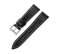 BQAXUREW EDVENA Cinturino For Orologio In Vera Pelle Crazy Horse Retrò 20mm 22mm Sostituzione Cinturino In Morbida Pelle Di Vacchetta Marrone Nero For Uomo Donna(Black,20mm)