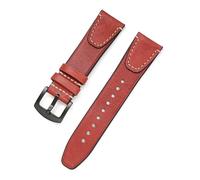 BQAXUREW EDVENA Cinturino In Pelle Conciata Al Vegetale Retrò 18mm 20mm 22mm 24mm Cinturino In Vera Pelle A Sgancio Rapido Compatibile Con MOTO GearS3(Wine Red,20mm)