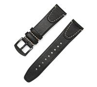 BQAXUREW EDVENA Cinturino In Pelle Conciata Al Vegetale Retrò 18mm 20mm 22mm 24mm Cinturino In Vera Pelle A Sgancio Rapido Compatibile Con MOTO GearS3(Black,22mm)