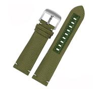 BQAXUREW EDVENA Cinturino in pelle di nylon da 22 mm compatibile con Mido Navigator M026.629/430 Ocean Star M042.430 Cinturino for orologio Citizen in tela impermeabile nero blu(Army green-silver)