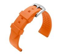 BQAXUREW EDVENA Cinturino Sportivo In Silicone Cinturini In Gomma Impermeabili Compatibili Con Rolex Water Ghost 18mm 19mm 20mm 21mm 22mm 24mm(Orange,19MM_BLACK BUCKLE)