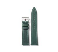 BQAXUREW EDVENA Morbido Cinturino In Vera Pelle Crazy Horse 18mm 20mm 21mm 22mm Cinturino For Orologio In Pelle Di Vacchetta Opaca Vintage A Sgancio Rapido(Green,18mm)