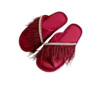 BQDPYZBD Pantofole pelose da Donna Ciabatte Interno in Raso con Suola Morbida, Perfette Abbinare A Una Vestaglia Mattina