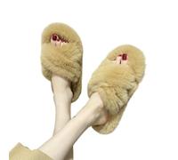BQDPYZBD Pantofole pelose da Donna Slip On in Pelliccia Soffici E