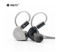BQEYZ BQ10 Auricolari In-Ear con Driver Dinamico da 12mm in PET, Cuffie HiFi Cablate IEM per Gaming, Cavo OFC Staccabile Placcato Argento da 0,78mm 2Pin