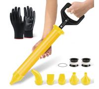 BQHRJG Fugatrice 5 in 1 - Pistola per malta è fatta di plastica ABS. Pompa per malta è utilizzata per Riempire le Crepe. Pistola per stucco è fornita con un Paio di Guanti