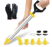 BQHRJG Fugatrice 5 in 1 - Pistola per malta è fatta di plastica ABS. Pompa per malta è utilizzata per Riempire le Crepe. Pistola per stucco è fornita con un Paio di Guanti