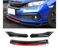 Bqieai Auto ABS Paraurti Anteriore Spoiler Frontali Lip, per Ren-Ault Clio 4 2011-2019 Lip Splitter Labbro Inferiore Diffusore Anticollisione Diffusore Accessori,F/Red-Carbon Fiber