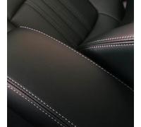 Bqieai Auto PU Pelle Copribraccioli, per Audi Q2 Centrale Console Bracciolo AntiGraffio Impermeabile Protezione Car Interni Accessori,C/Black Beige