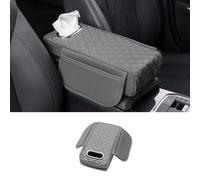 Bqieai Auto PU Pelle Cuscino del bracciolo, per Audi A4 B8 Avant 2008-2015 Centrale Console Bracciolo AntiGraffio Impermeabile Protezione Car Accessori,D/Grey