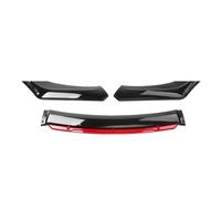 Bqieai Spoiler paraurti anteriore in ABS per auto, per Golf 6 GTI/GTD splitter anteriore sotto il mento di ricambio anti-collisione kit corpo labbro, F/rosso-nero brillante