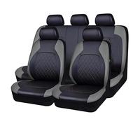 BQKCD Auto Set Coprisedili per Jeep Renegade 2018-2023, Fodere Anteriori e Posteriori Pelle Set Copri-Sedile Impermeabili Comfort Protezioni Accessori,C/9pcs Set Grey