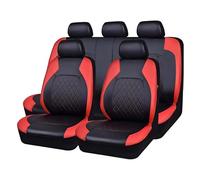 BQKCD Auto Set Coprisedili per Kia Sportage 2018-2023, Fodere Anteriori e Posteriori Pelle Set Copri-Sedile Impermeabili Comfort Protezioni Accessori,B/9pcs Set Red