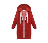 BQLFPOIHP Forcipower Women Casual Zip Up Hoodies, Wateresty Women Casual Long Zip Up Hoodies, With Two Side Pockets(Red,S)