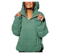 BQLFPOIHP Gloryboom Puffer Jacket, Gloryboom Women's Hooded Puffer Jacket, Women's Hooded Puffer Jacket(Green,L)