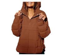 BQLFPOIHP Gloryboom Puffer Jacket, Gloryboom Women's Hooded Puffer Jacket, Women's Hooded Puffer Jacket(Brown,3XL)