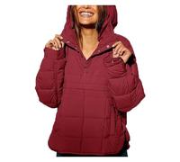 BQLFPOIHP Gloryboom Puffer Jacket, Gloryboom Women's Hooded Puffer Jacket, Women's Hooded Puffer Jacket(Red.,L)