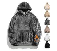 BQLFPOIHP Mens Hoodies Pullover Winter Warm Lined Sweatshirts(Dark Grey,XL)