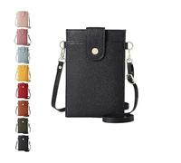 BQLFPOIHP Purrcase 2025 Women's Ultra-Slim Vertical Phone Wallet, Crossbody Bag With Card Slots And Pockets(Black)