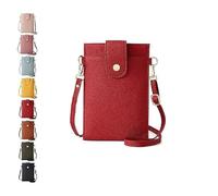 BQLFPOIHP Purrcase 2025 Women's Ultra-Slim Vertical Phone Wallet, Crossbody Bag With Card Slots And Pockets(Red)
