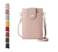 BQLFPOIHP Purrcase 2025 Women's Ultra-Slim Vertical Phone Wallet, Crossbody Bag With Card Slots And Pockets(Light Pink)