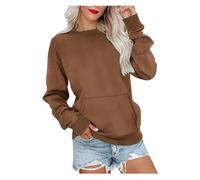 BQLFPOIHP Regulatem Sweatshirt, Women's Crewneck Hoodless Sweatshirt, Crew Neck Sweatshirts Women(Brown,S)