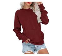 BQLFPOIHP Regulatem Sweatshirt, Women's Crewneck Hoodless Sweatshirt, Crew Neck Sweatshirts Women(Burgundy,M)