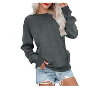 BQLFPOIHP Regulatem Sweatshirt, Women's Crewneck Hoodless Sweatshirt, Crew Neck Sweatshirts Women(Dark grey,S)
