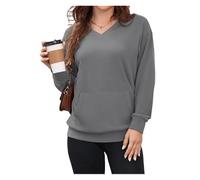 BQLFPOIHP Slowowing Sweatshirt, Slowowing Women's Hatless V-Neck Hoodie With Pockets(Grey,S)