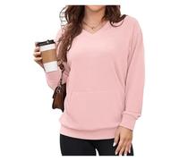 BQLFPOIHP Slowowing Sweatshirt, Slowowing Women's Hatless V-Neck Hoodie With Pockets(Pink,M)