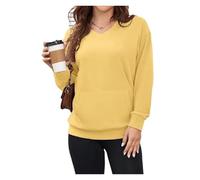 BQLFPOIHP Slowowing Sweatshirt, Slowowing Women's Hatless V-Neck Hoodie With Pockets(Yellow,M)