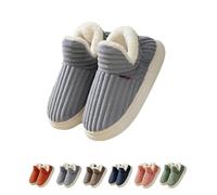 BQLFPOIHP The Original Fluffy Slippers, Winter Thick Sole Anti-Skid Cozy Warm Plush Cloud Hausschuhe(Gray,11-11.5Women/10-10.5Men)